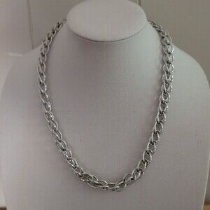 Vintage Monet Silver Tone Chain Necklace